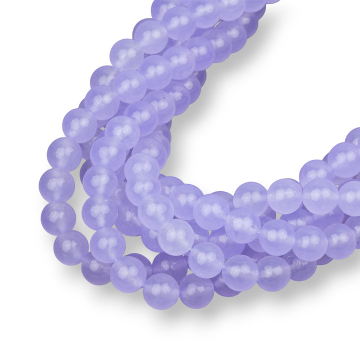Ice Jade (Icy Jade) Lavender Round Smooth 8mm