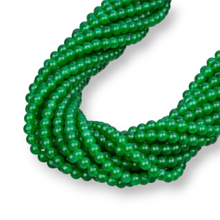 Eisjade (Icy Jade), Smaragdgrün, rund, glatt, 4 mm