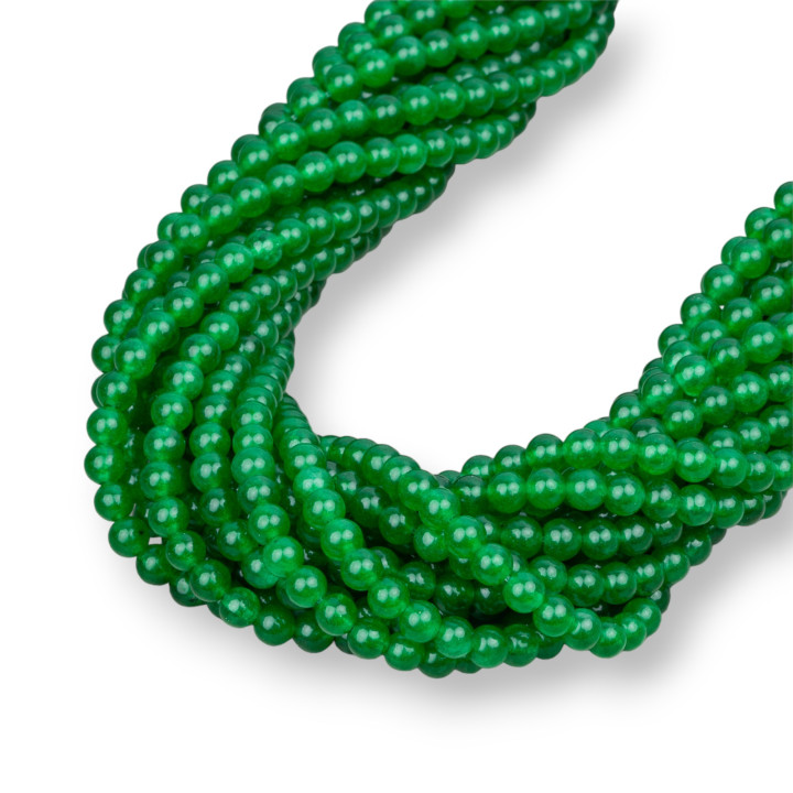 Ice Jade (Icy Jade) Vert Émeraude Rond Lisse 4mm