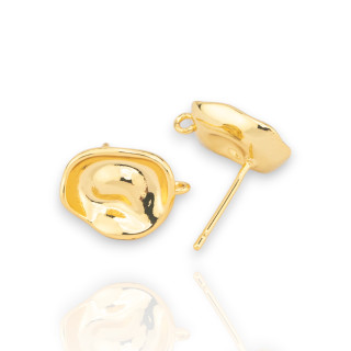 Bases pour Boucles d'Oreilles Puces Bronze Collection Viviana 10 Paires Doré