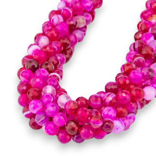 Facettierter, fuchsiafarbener, gestreifter Achat, 06 mm