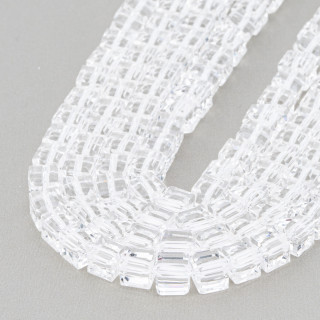 Transparent Crystal Faceted Cube 7mm