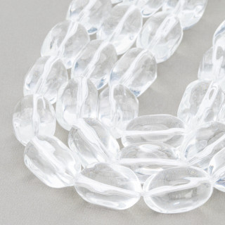 Transparenter Kristall-Trommelstein 12x20mm