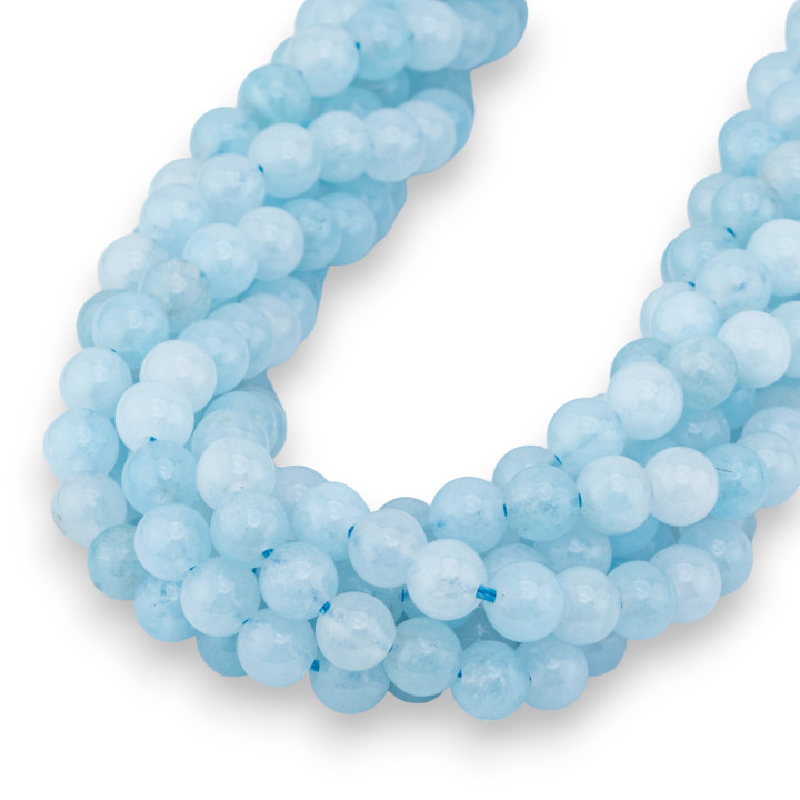 Jade-Aquamarin, klar, rund, glatt, 06 mm