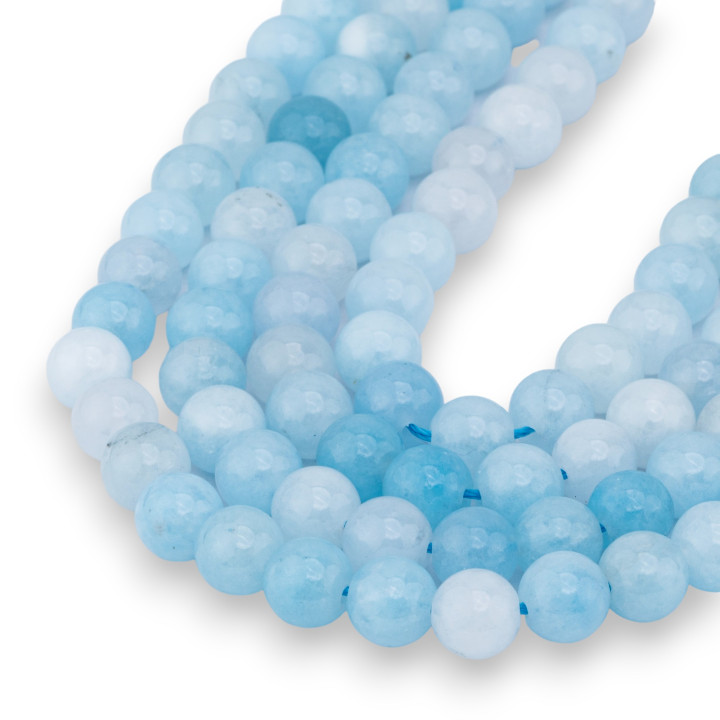 Jade Aquamarine Clear Round Smooth 08mm