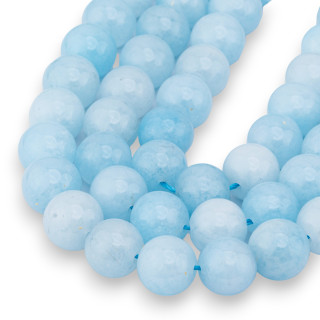 Jade Aigue-marine Clair Rond Lisse 12mm