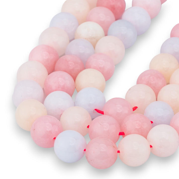 Jade Multicolor Morganite Clear Round Smooth 12mm