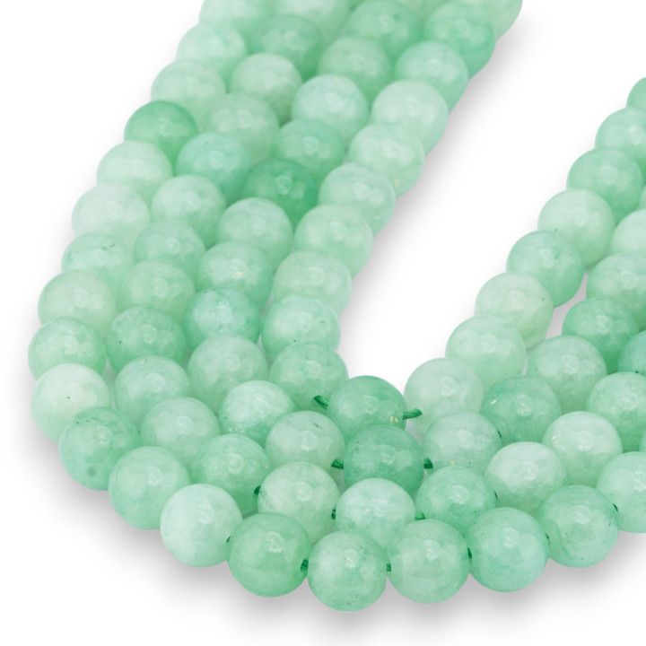 Green Jade Chrysoprase Clear Round Smooth 08mm