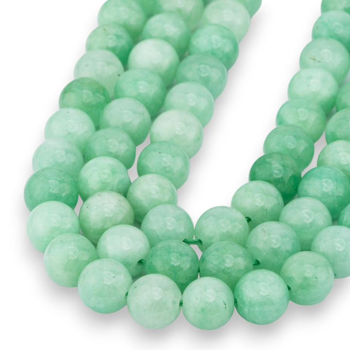 Jade Vert Chrysoprase Clair Rond Lisse 10mm