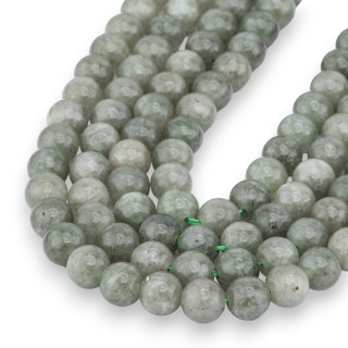 Dunkelgrüne Jade, rund, glatt, 08 mm