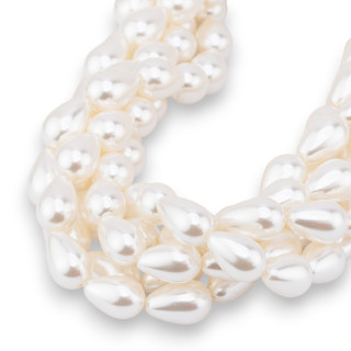 Majorca Beads with Smooth Drop Glass Core 8x12mm White