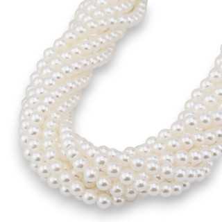 Majorca Beads with Smooth Round Glass Core 04mm White