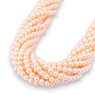 Majorca Beads with Smooth Round Glass Core 04mm Pink