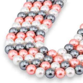 Mallorca Beads with Smooth Round Glass Core 08mm Multicolor MOD2