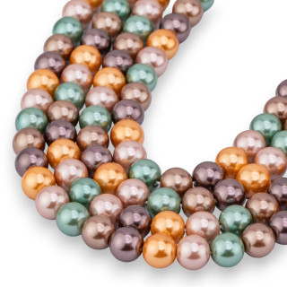 Mallorca Beads with Smooth Round Glass Core 08mm Multicolor MOD3