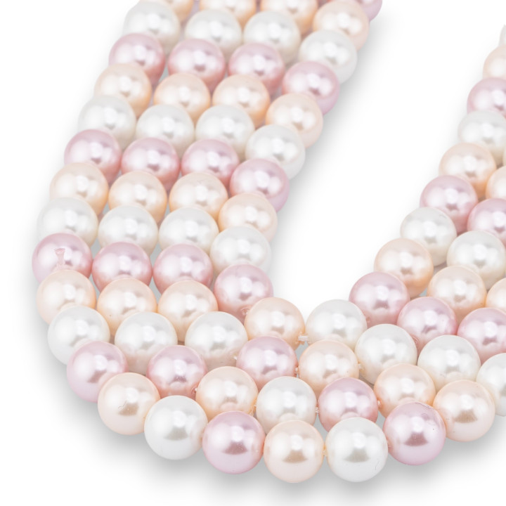 Mallorca Beads with Smooth Round Glass Core 08mm Multicolor MOD4