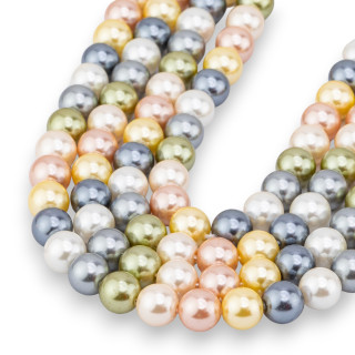 Mallorca Beads with Smooth Round Glass Core 08mm Multicolor MOD5