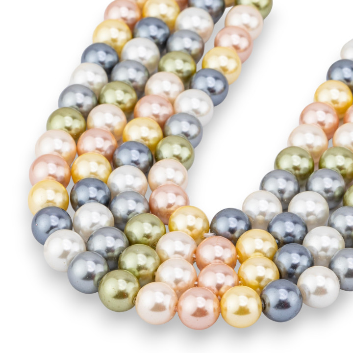 Mallorca Beads with Smooth Round Glass Core 08mm Multicolor MOD5