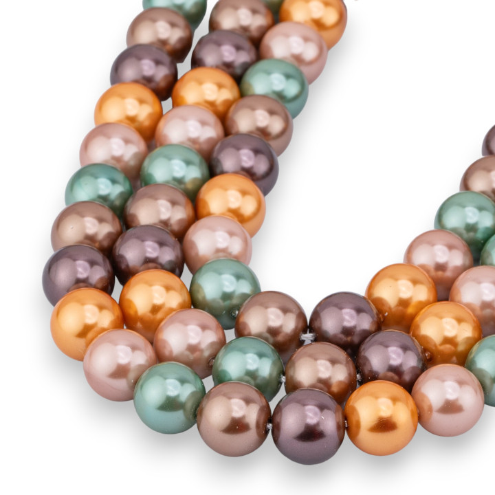 Mallorca Beads with Smooth Round Glass Core 10mm Multicolor MOD3