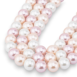 Perles de Majorque avec noyau de verre rond lisse 10 mm multicolore MOD4