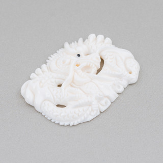 Bone Component 36x46mm 1pc Dragon