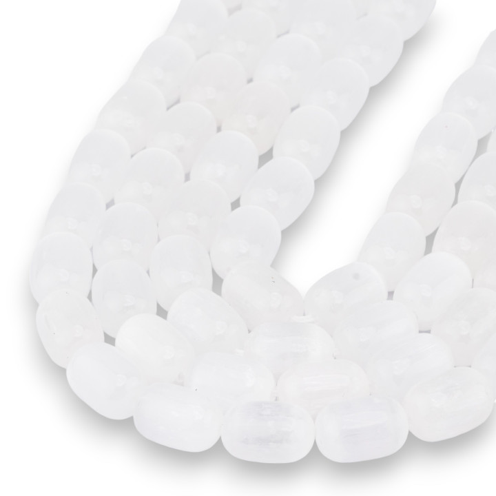 Selenita Barril Liso 8x12mm Blanco