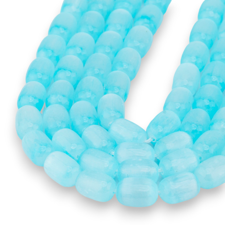 Sélénite Corps Lisse 8x12mm Bleu Clair