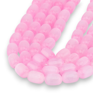 Selenite Smooth Barrel 8x12mm Pink