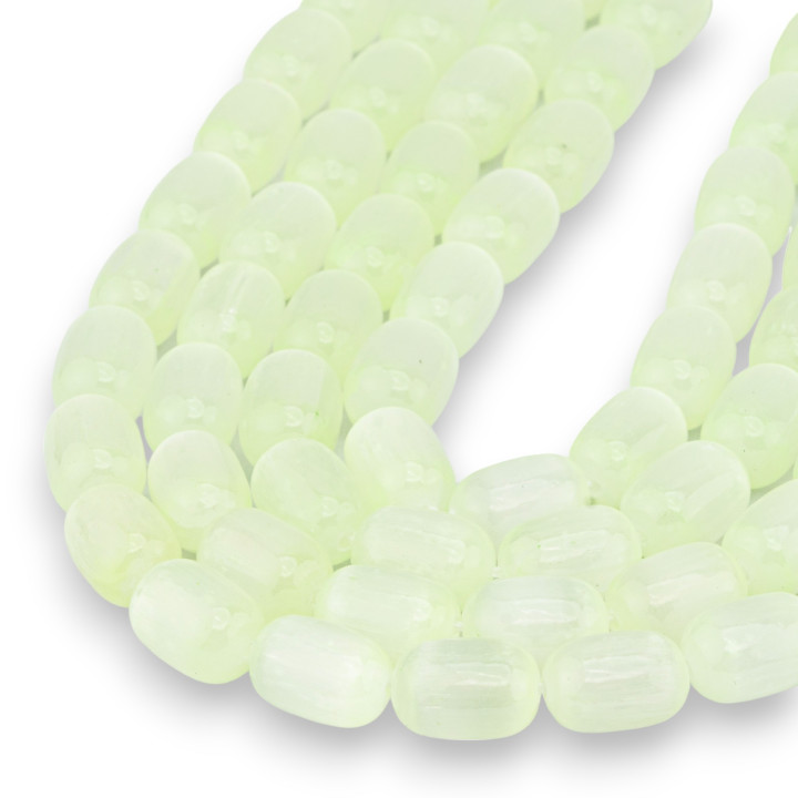 Selenite Barilotto Liscio 8x12mm Verde Lime