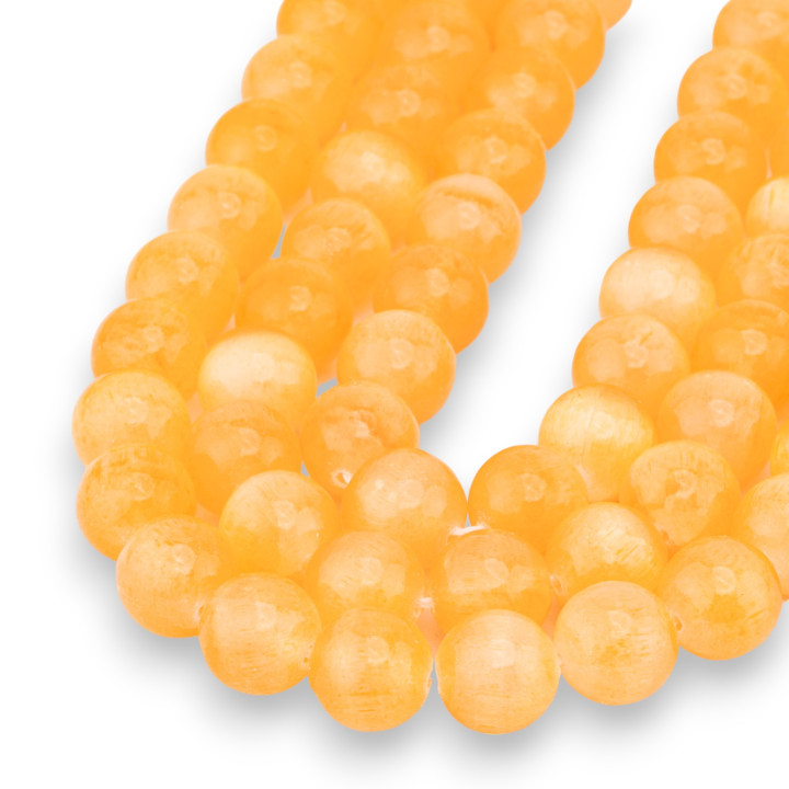 Selenite Tondo Liscio 10mm Arancio
