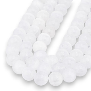 Selenite Round Smooth 10mm White