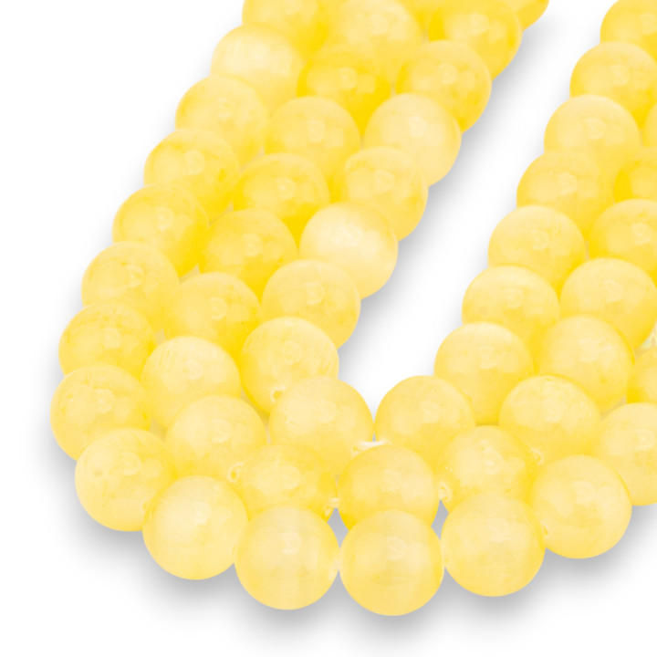 Selenite Tondo Liscio 10mm Giallo