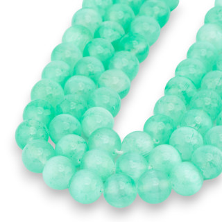 Sélénite Ronde Lisse 10mm Vert Clair