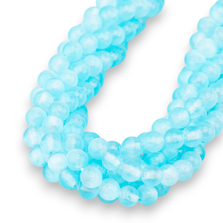 Selenite Round Smooth 6mm Light Blue