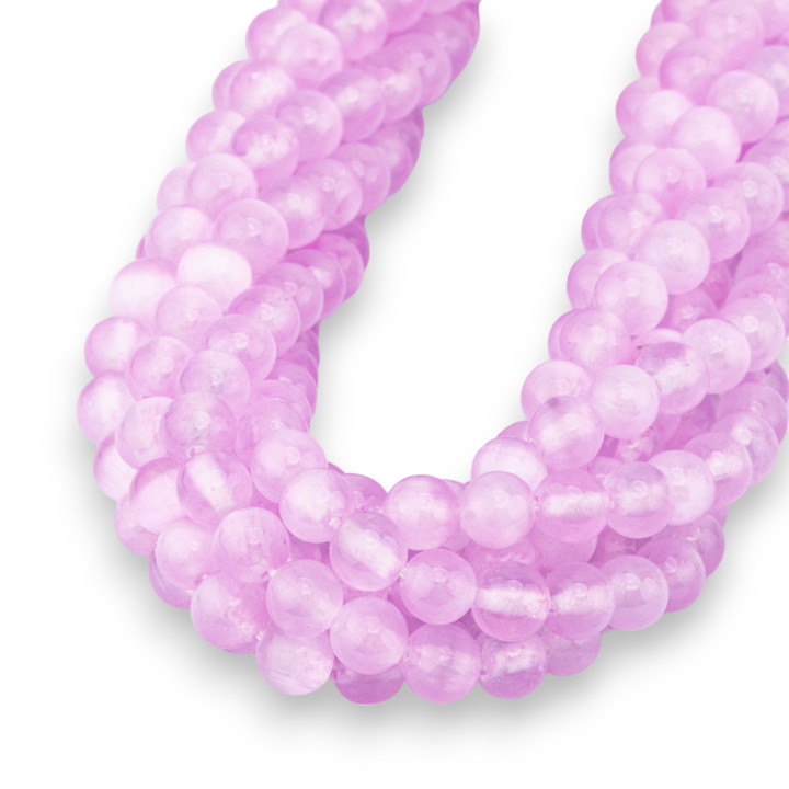 Sélénite Ronde Lisse 6mm Lilas