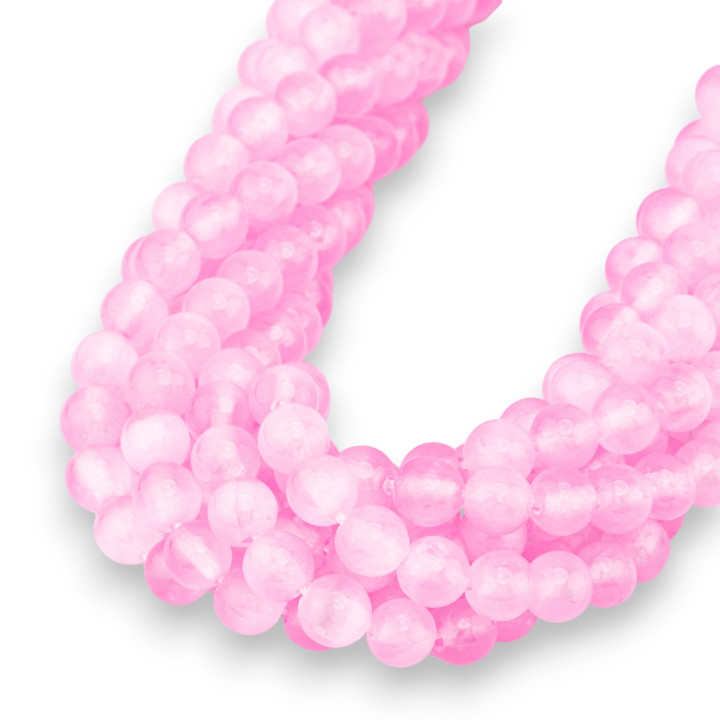 Selenite Tondo Liscio 6mm Rosa