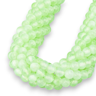 Sélénite Ronde Lisse 6mm Vert Pomme