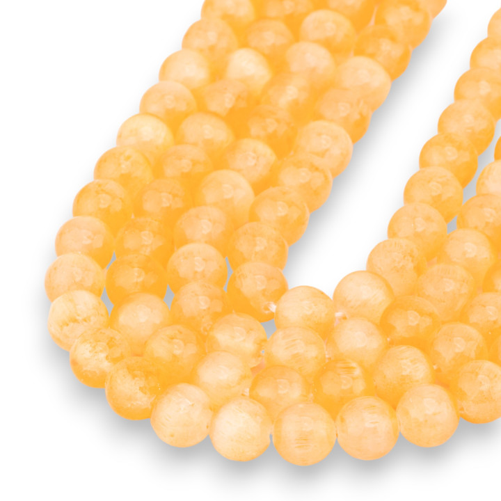 Selenite Round Smooth 8mm Orange