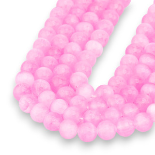 Selenit, rund, glatt, 8 mm, Fuchsia