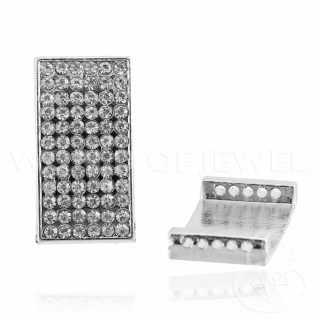 Componente Latón Con Espaciador Strass 5 Agujeros Rectángulo 18x38mm 10pcs Rodio