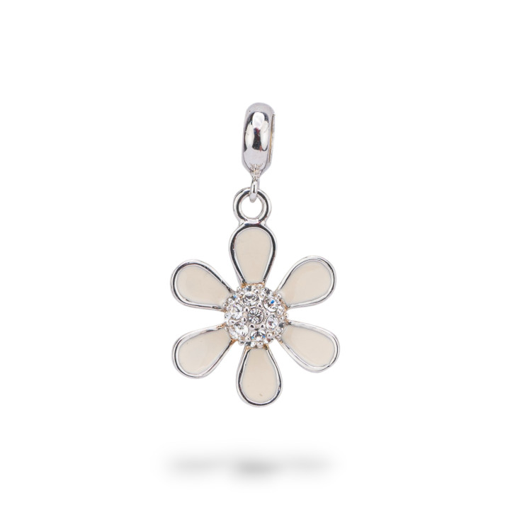 Emaillierte 925er Silber Charm-Anhänger Flora Collection 1 Stk