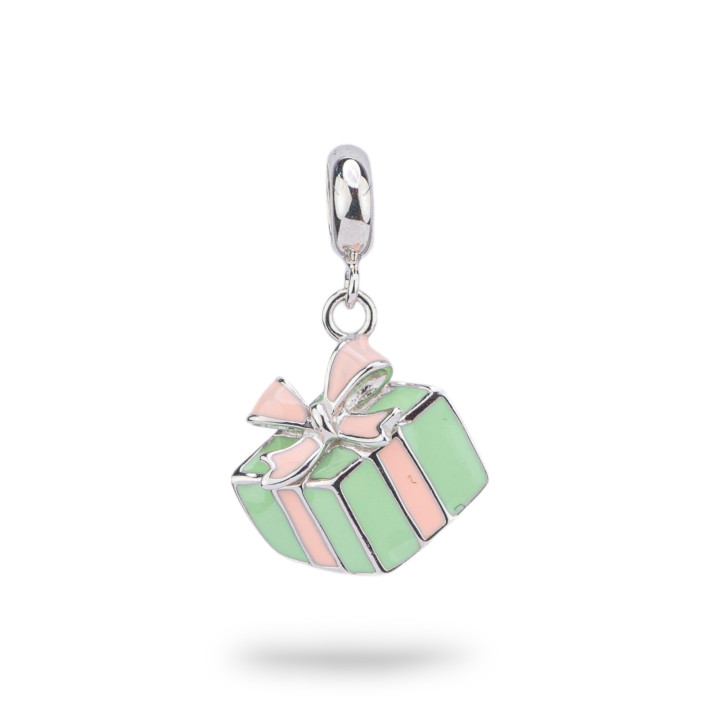 Enamelled 925 Silver Charm Pendants Flora Collection 1 pc