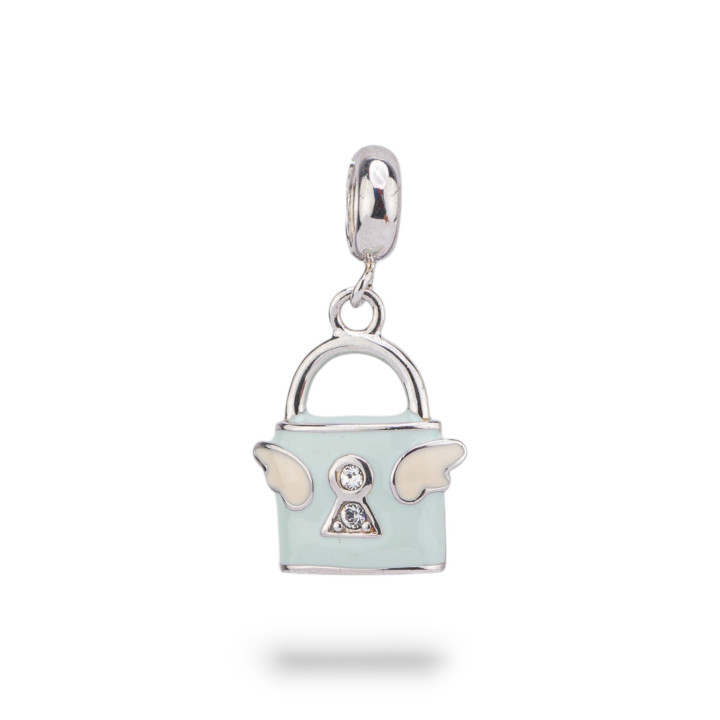 Enamelled 925 Silver Charm Pendants Flora Collection 1 pc