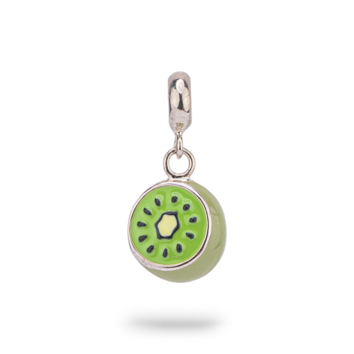 Enamelled 925 Silver Charms Pendants Flora Collection 2 pcs