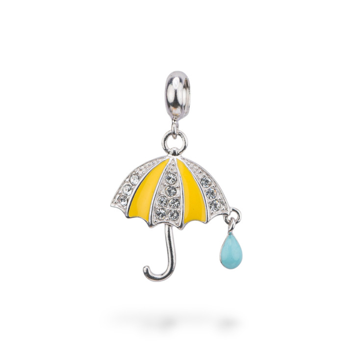 Enamelled 925 Silver Charms Pendants Flora Collection 2 pcs