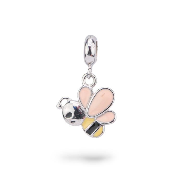 Enamelled 925 Silver Charms Pendants Flora Collection 3 pcs