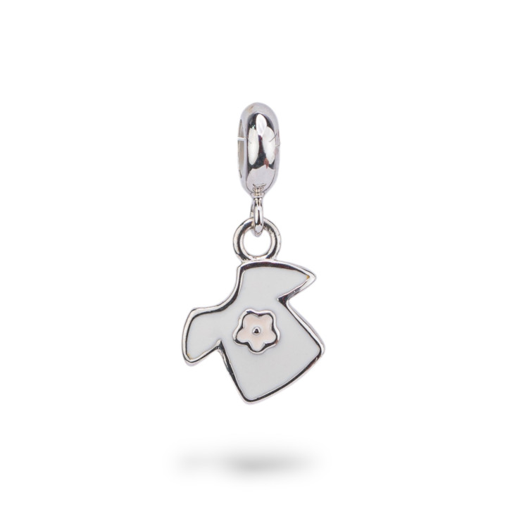 Pendentifs Charms Argent 925 émaillé Collection Flora 4 pcs