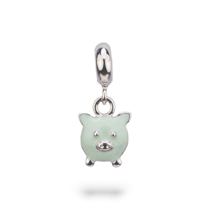 Pendentifs Charms Argent 925 émaillé Collection Flora 4 pcs