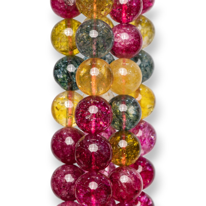 Smooth Round Tourmalinated Rock Crystal 10mm