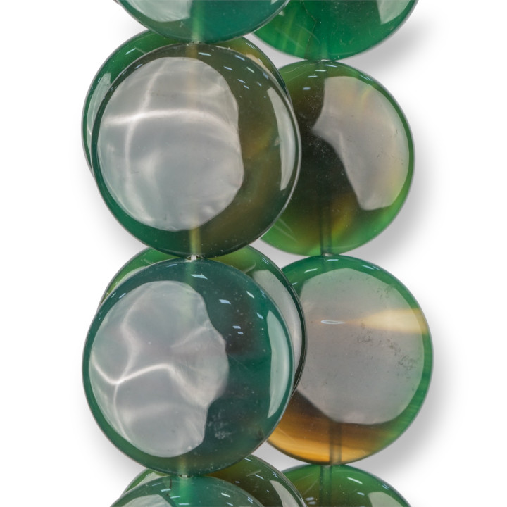 Agate Verte Ronde Lisse Plate 40mm